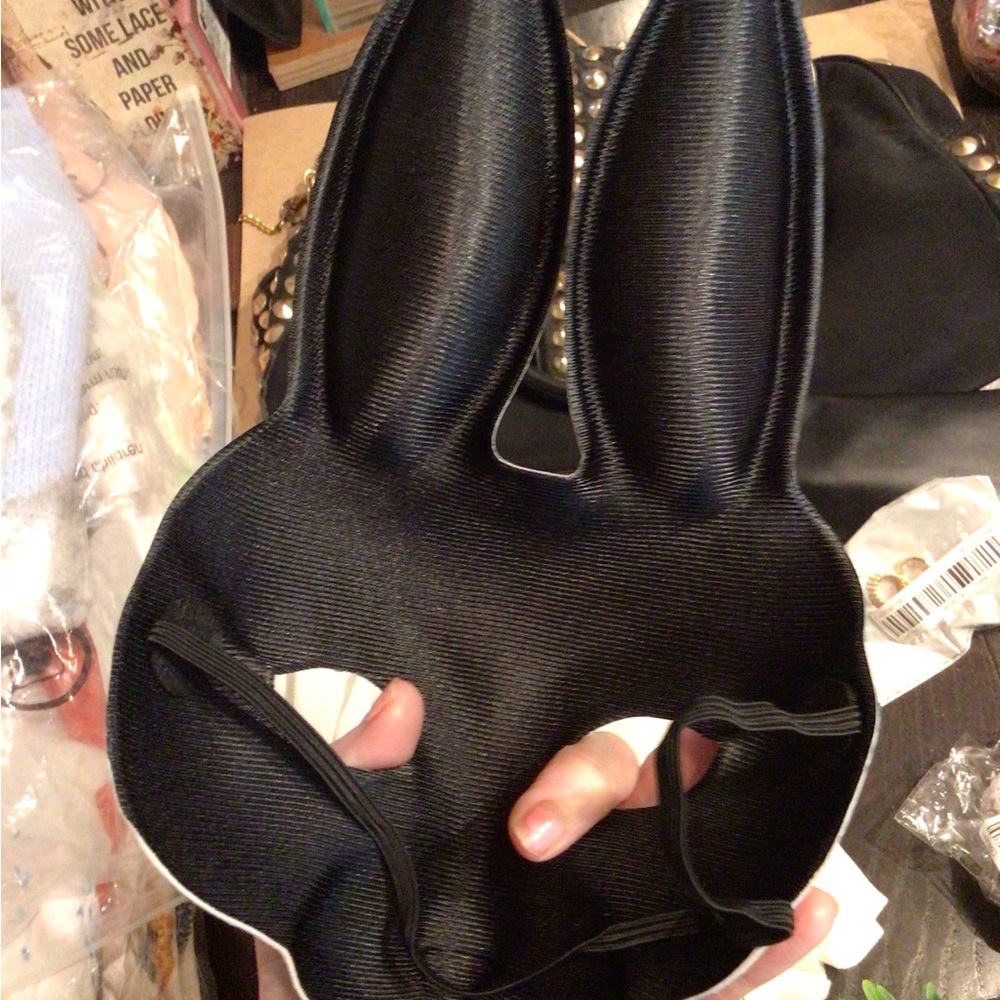 NEW ! boho Blue Floral Bunny Mask - Picture 4 of 4